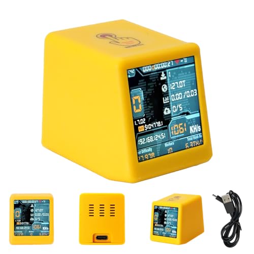 Renifan 1060KH/S V2 Miner Intelligent Display with ESP32 and Table Clock Bitcoin BTC Solo Lottery Bitcoin Crypto Lottery Compatible with Nerd Miner v2 (1060KH/S)