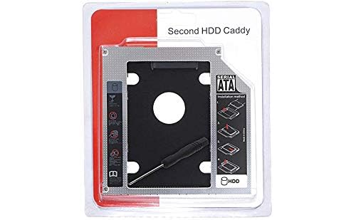 4 D (Label) Universal 2nd HDD Caddy 9.5mm SATA 2.0 Slim SATA III Hard Drive Optibay Adapter for Laptop CD DVD Optical Drive Bay (76830 84809)