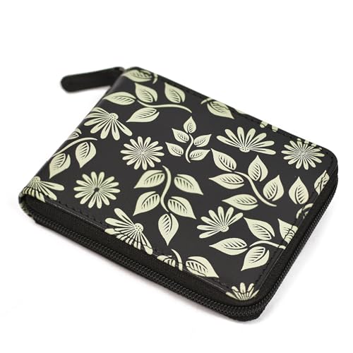 Image of WildHorn Women's Zip Around Wallet - Premium Leather Floral Print Purse | Stylish Clutch with Zipper Closure & Multiple Card Slots for Ladies & Girls