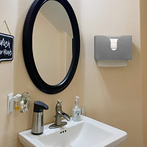 Essentially Yours Bamboo Paper Towel Dispenser, Paper Towel Holder Wall Mount & Countertop for Kitchen and Restroom Decor - Holds Multifold Paper Towel, C Fold, Trifold Hand Tissue Napkins - Thumbnail 5