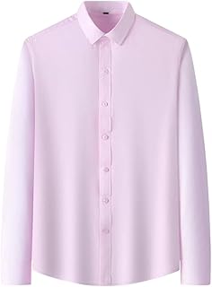 Camisa Elástica Antiarrugas Sin Planchado, Camisas de Cuello Alto para Hombre