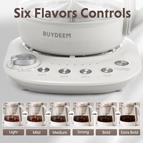 BUYDEEM K156 Tea Maker, Electric Kettle for Coffee and Tea Brewer with 6 Flavor Controls, 4 Temperature Settings, 8 Hours Keep Warm, 1.5L - Thumbnail 3