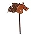Milageto Stick Horse Hobby Horse, Galloping Sounds Halloween Music Stick Animal Sticks Horse Riding Toy for Kids Children, Brown
