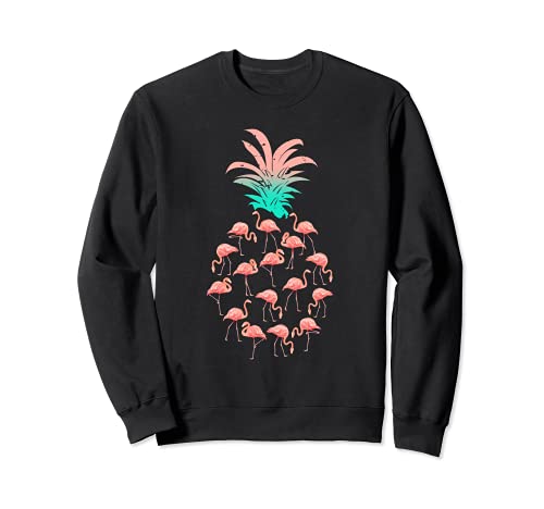 Flamingo pineapple fruit tropical bird tropical animal Sweatshirt, Black