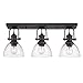 Golden Lighting 3118-3SF RBZ-SD Hines Semi-Flush, Rubbed Bronze with Seeded Glass