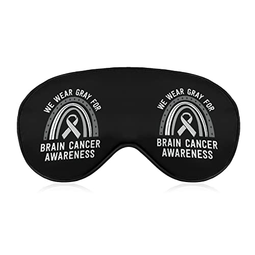 In May We Wear Grey Rainbow Brain Cancer Awareness Month Sleep Masks Eye Cover Blackout con correa elástica ajustable Night Blindfold para mujeres, hombres, yoga, viajes, siesta