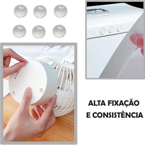 Protetor Anti Impacto Redondo de Silicone 8mm c/ 24 Peças Amortecedor de Porta, Parede, Maçaneta, Ba