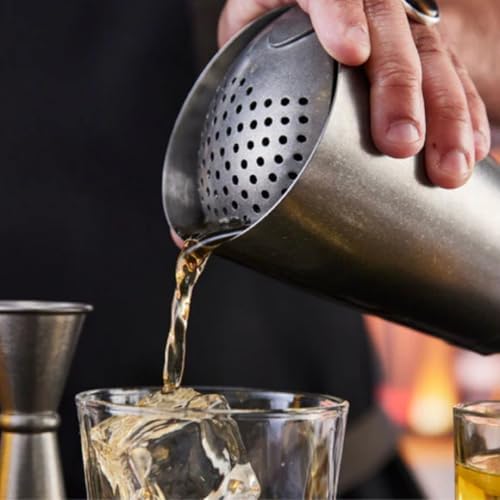 Soro Essentials- 6-3/8” Stainless Steel Julep Strainer Crafted Steel- Cocktail Strainer Bar Strainer Spoon for Cocktail Shakers Mixing Glasses Cocktail Drinks Home Bar Restaurants - Thumbnail 5