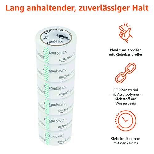 Paketklebeband von Amazon Basics – Kristallklar und vielseitig einsetzbar