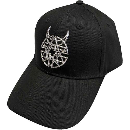 Image of Disturbed Baseball Cap Icon Silver Band Logo Official Black Unisex Snapback Taglia unica