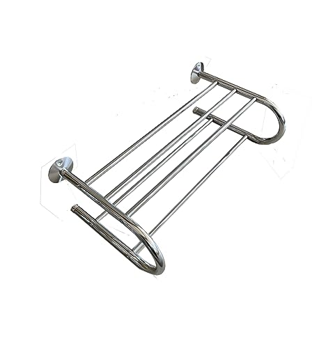 Wall Mounted Towel Rack,Silver, 57.5(W)x30(D)x19(H) cm - Image 3