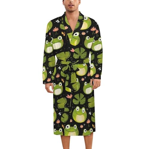 Peignoir en soie homme femme pour peau sensible motif grenouille