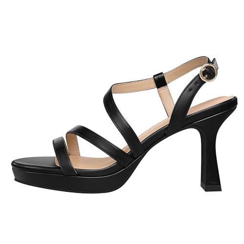 PIZZ ANNU Women's SoleBella Platform Block Heel Sandals 3 Inch Chunky Heels Open Toe Ankle Strap Strappy Comfortable Dress Pump Shoes for Wedding Party, Black 7.5 by PIZZ ANNU - Used condition - Image 5
