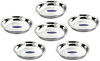 Sharda Metals Stainless Steel Set of 24 Side Serving Small Plates Dishes.
