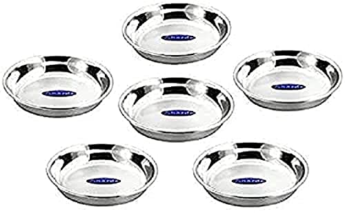Sharda Metals Stainless Steel Set of 24 Side Serving Small Plates Dishes.