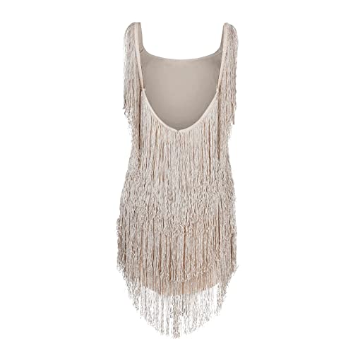 Vestidos femininos de lantejoulas com franja e decote em V sexy para balada, ombros de fora, vestido