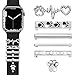JR.DM Watch Band Charms with Decorative Bling Rings Loops, Compatible with Apple Watch 40mm 38mm 41mm 42mm 44mm 45mm Metal Diamond Charms Smart Watch Strap Accessories for iWatch Series 8 7 SE 6 5 4 3 2 1 (No Band)Silver