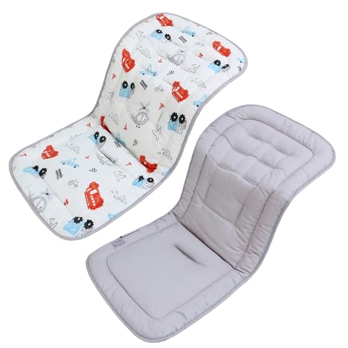 LAT Universal Colchoneta para Sillas de Paseo, Algodón Funda Universal Carro Bebe, Cojín Silla de Paseo para Cochecito de Doble Cara, Funda para Asientos de Cochecito para Bebés (Coches de Juguete)