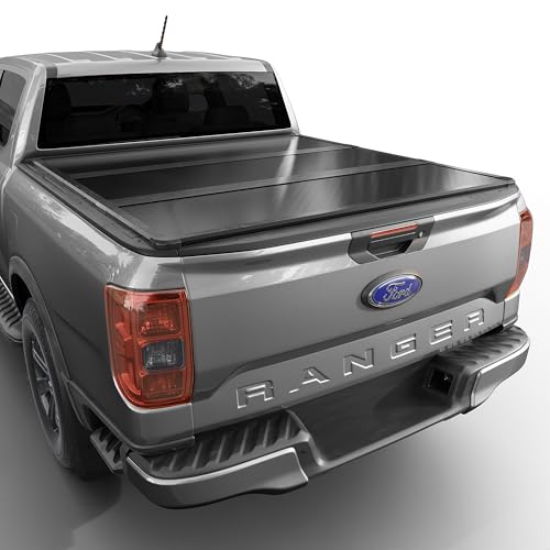 Tutel Hard Shell Folding Truck Bed Tonneau Cover | Fits 2019-2026 Ford Ranger 5 1 Bed (61) - TULH032
