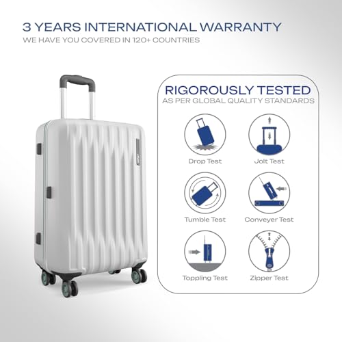 Image of Safari Ray Neo 8 Wheels Set of 3 Trolley Bags, Hard Case Polycarbonate 360 Degree Wheeling Carry on & Check-in Luggage for Men & Women, Suitcase for Travel, Trolley Bags for Travel, Cloud Grey