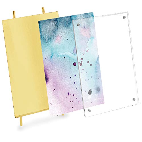 Isaac Jacobs 4X6 Gold Magnetic Acrylic Metal Easel Frame (4X6 Vertical) (Gold) #TOP2