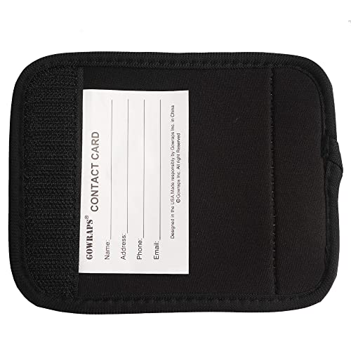 Image of Neoprene Luggage Handle Wraps for Traveling Bright Color Luggage Tags|Handle Wraps|Handle Covers (Black)