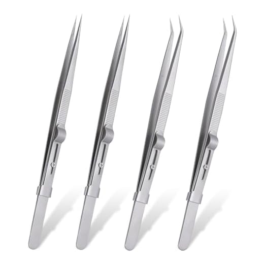 4 Pieces Diamond Tweezers Professional Jewelry Gem Tweezers Precision Tweezers Stainless Steel Pointed Tip Tweezers with Slide Locking and Gem Slot for jewelry making