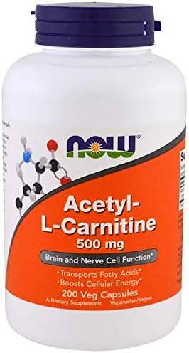 NOW Foods Acetyl L-Carnitine 500mg - 200 ct (Pack of 2)