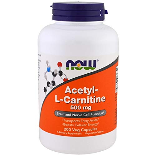 NOW Foods Acetyl L-Carnitine 500 mg, 200 Capsules (Pack of 2) - 400 Total Capsules
