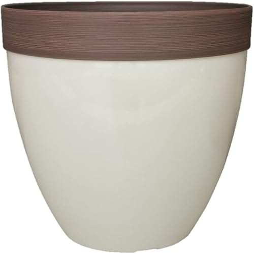 Southern Patio Hdr-077091 - Maceta Hornsby de resina, 15 pulgadas, color beige oscuro