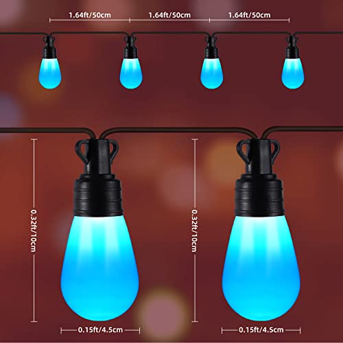 Smart Outdoor String Lights With 30 Dimmable Rgb Led Bulbs, 74Ft Color Changing Light Waterproof S14 Shatterproof Patio Lights With App Control & Remote For Porch Backyard Cafe Gazebo Lighting Decor #TOP2