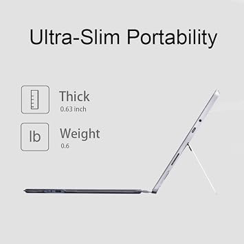 QUARK Keyboard for Microsoft Surface Go, 7 Color Backlight, Detachable Bluetooth Wireless Keyboard With Trackpad for Surface Go 4 (2023) / 3 (2021) / 2 (2020) / 1 (2018) - Grey