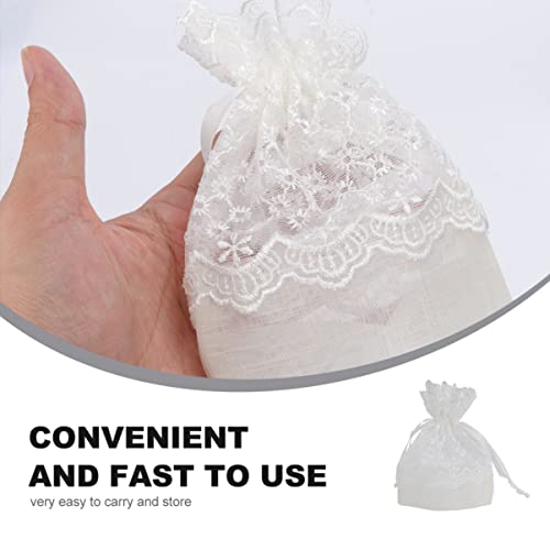 STOBAZA 12Pçs Bolsa De Renda Bolsa De Corda Bolsa De Joias De Fio Slub Sacola De Presente Com Cordão
