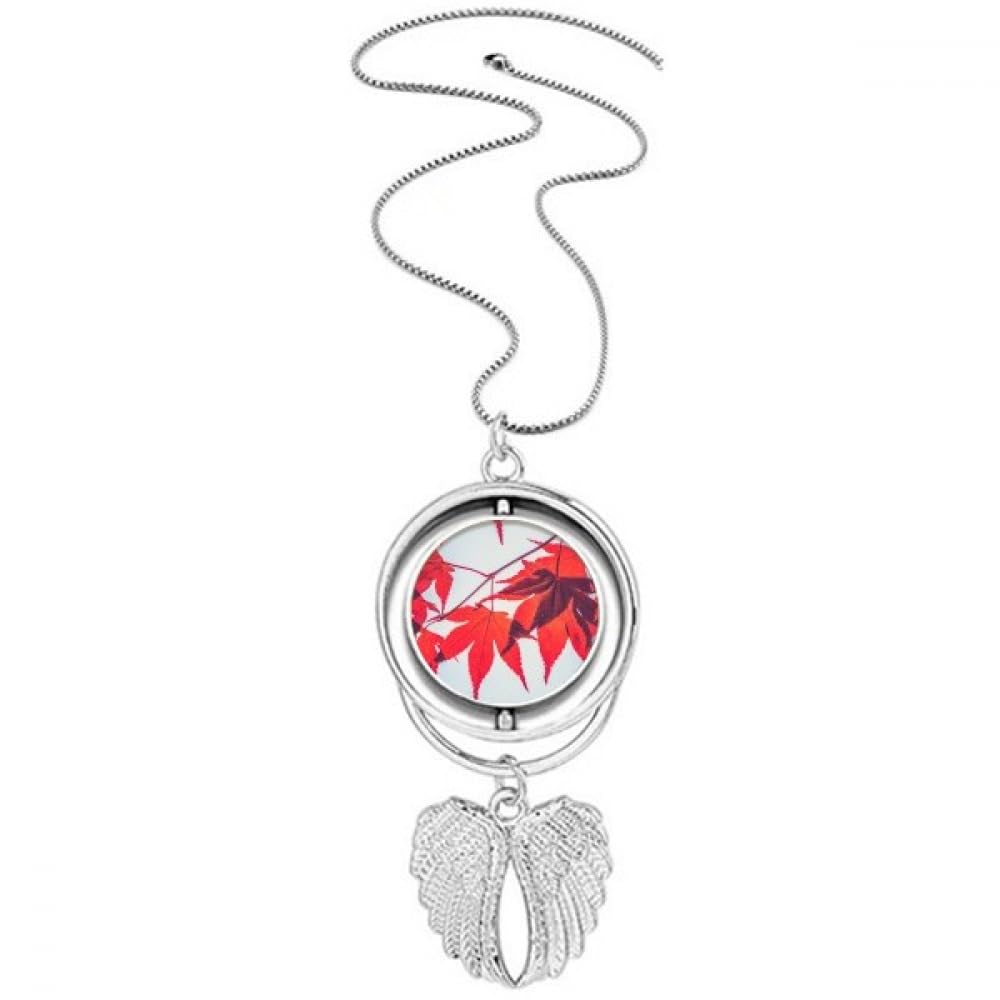 Collier érable rouge ailes d'ange : cadeau d'anniversaire mémorable