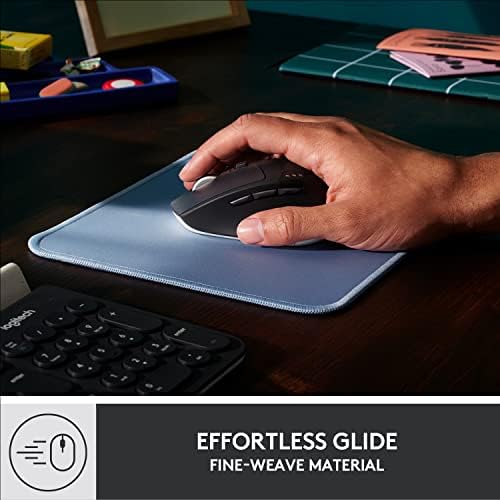Logitech Mouse Pad - Studio Series, Computer Mouse Mat with Anti-slip Rubber Base, Easy Gliding, Spill-Resistant Surface, Durable Materials, Portable, in a Fresh Modern Design - Blue