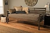 Kodiak Furniture Boho Daybed in Rustic Walnut Finish with Linen Stone Mattress