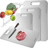 Titanium Cutting Board Double-Sided 100% Pure Titanium Cutting Boards for Kitchen - Food-Grade titanware chopping boards Non-Stick Durable and easy to clean (15.3 x 11 in)