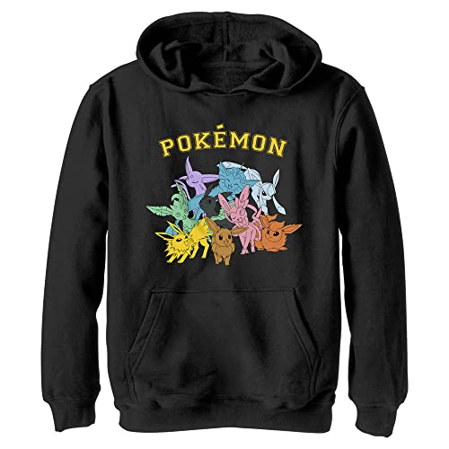 Pokemon Kids Gotta Catch Eeveelutions - Sudadera con capucha para jóvenes, Negro -, Large