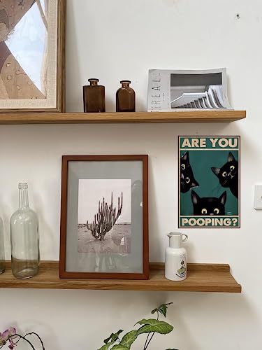 Mwbbar Vintage Tin Sign -Are You Pooping？- Black Cat Metal Poster Cat Lover Gift Art Funny Cat Metal Poster Cat Lover Gift Cats And Cameras Poster Home Wall Art Decoration Retro Metal Tin Sign 8X12 Inch #TOP5