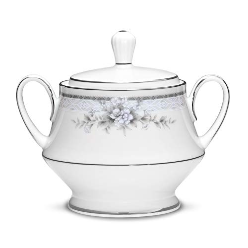 Noritake Sweet Leilani Sugar Bowl with Cover, White, 10 oz