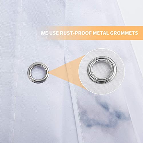 Rlhhug Marble Shower Curtain, Popular Waterproof Plastic Curtains Hotel Quality For Bathroom Decor, Half-Clear Washable And Durable Premium Bath Curtain With Hooks, 72 X 72 Inches #TOP5