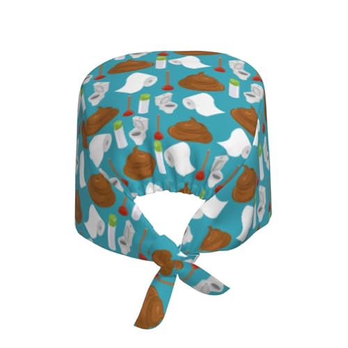Image of Working Cap Scrub Cap with Sweatband Adjustable Unisex Women Tie Back Hat Nurse Surgical Caps