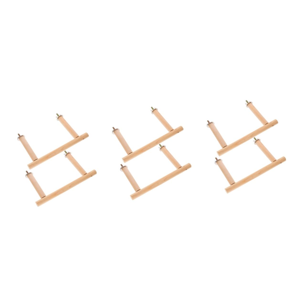 VANZACK 6pezzi Supporto Per Uccelli Legno Naturale Giocattolo Per Pappagalli e Calopsite Perch Per Voliera Esercizio e Riposo Sicuro Per Tuo Piume