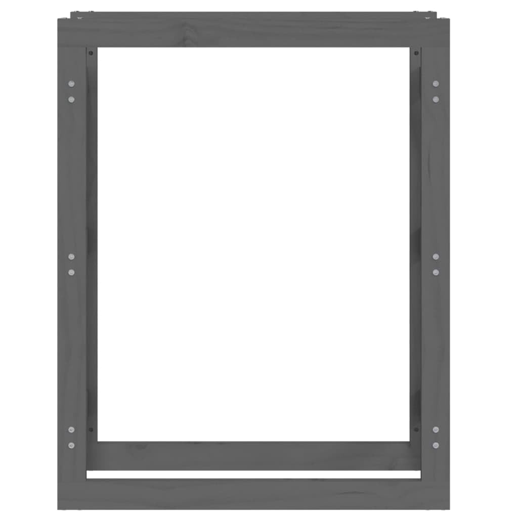 Regał na drewno kominkowe, szary, z litego drewna sosnowego, 80 x 25 x 100 cm, stojak na drewno opałowe, stojak na drewno opałowe, stojak na drewno opałowe, stojak na drewno opałowe