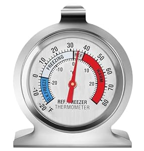 Kühlschrank-Thermometer, große Zifferblatt Gefrierschrank Kühlschrank Thermometer, klassische Serie Temperatur-Thermometer für Kühlschrank Gefrierschrank Kühlschrank Kühler (1Pack)