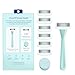 Athena Club Women’s Razor Kit, 5-Blade Cartridge Razor for Sensitive Skin, Serum-Infused Blades with Shea Butter and Hyaluronic Acid, Includes Handle, 6 Refills and Magnetic Shower Hook - Mint
