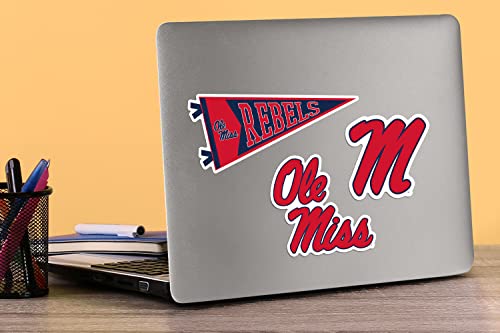 Image of University of Mississippi 8ct Vinyl Large Deluxe Stickers Variety Pack - Laptop, Water Bottle, Scrapbooking, Tablet, Skateboard, Indoor /Outdoor - Set of 8