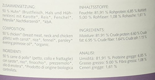 Herrmann Dose Sensibel Bio-Huhn Karotten,Reis und Fenchel, 6er Pack (6 x 800 g)