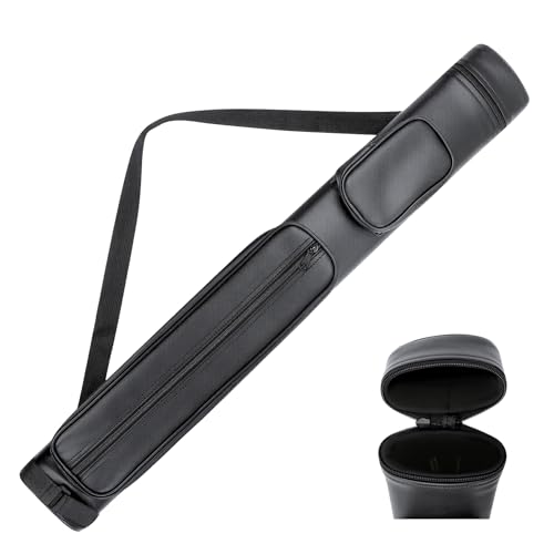AKLOT Pool Cue Cases, 2x2 Hard Pool Billiard Cue Stick Carrying Case, Pool Billiards Accessories (Black Color)