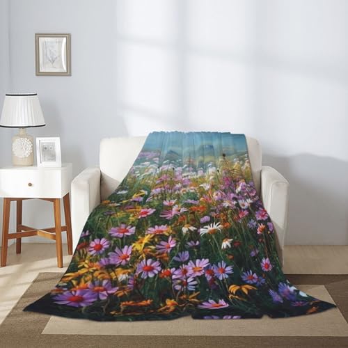 Couverture flanelle fleurs sauvages légère contre les nuits fraîches microfibre - 6